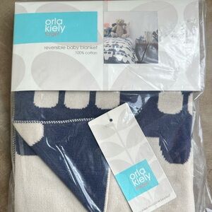 Orla Kiely Baby Blanket - Navy and White